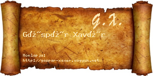 Gáspár Xavér névjegykártya
